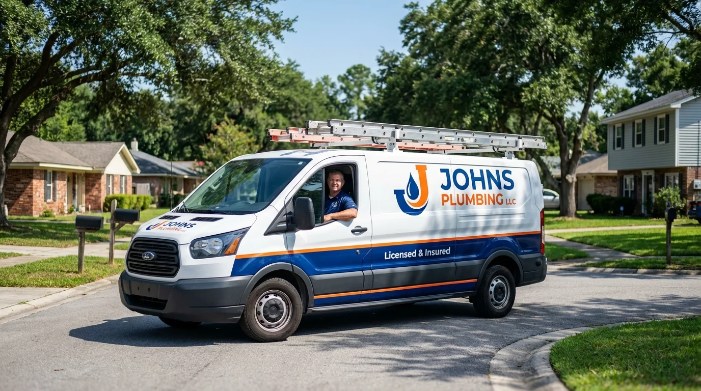 Johns Plumbing LLC service van in Kensett, AR